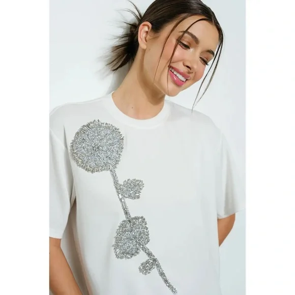 Ina White Mini Dress Crew Neck Short Sleeve - Picture 2 of 3